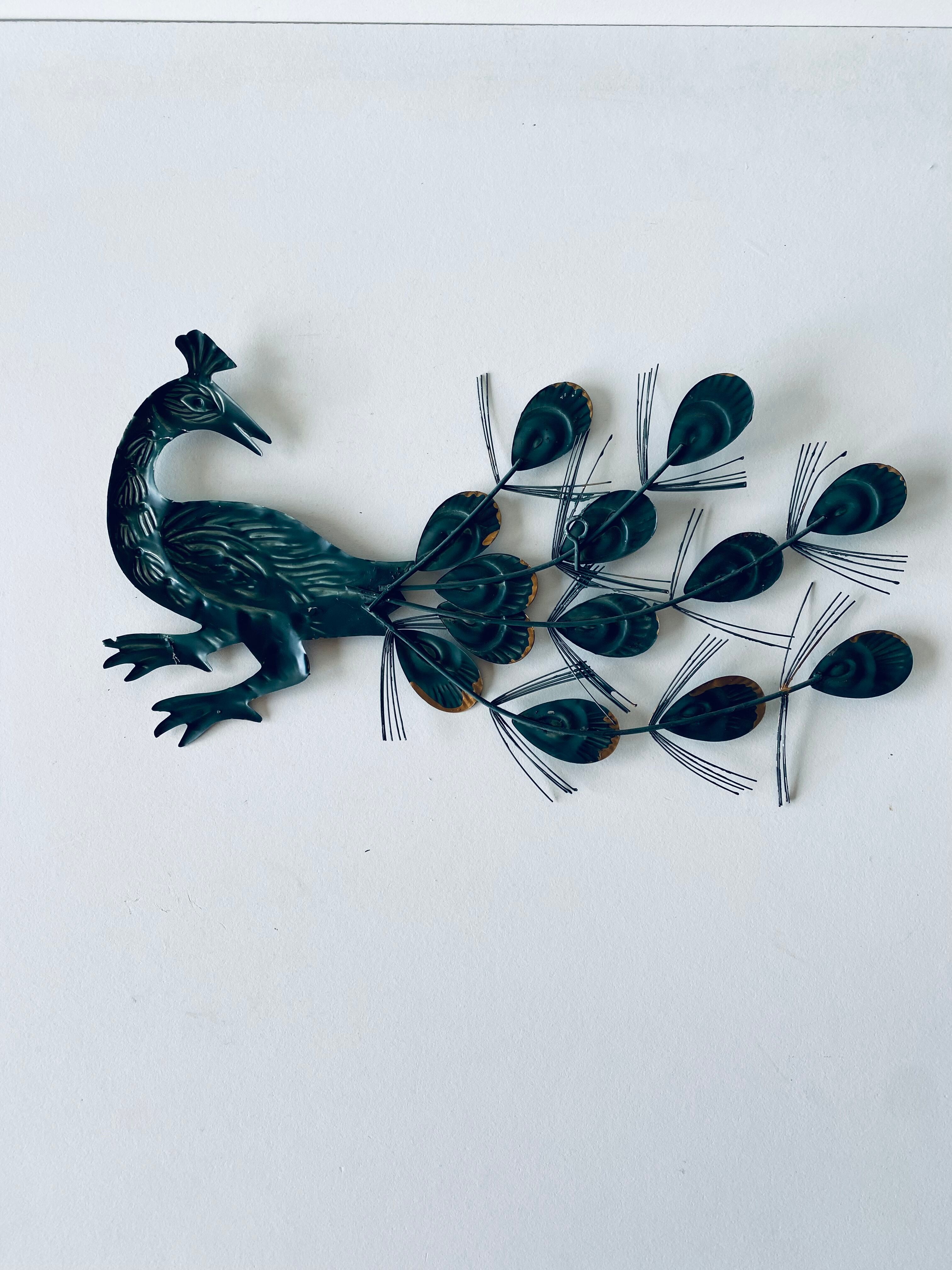 Metal peacock wall decoration