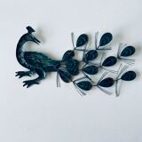 Metal peacock wall decoration