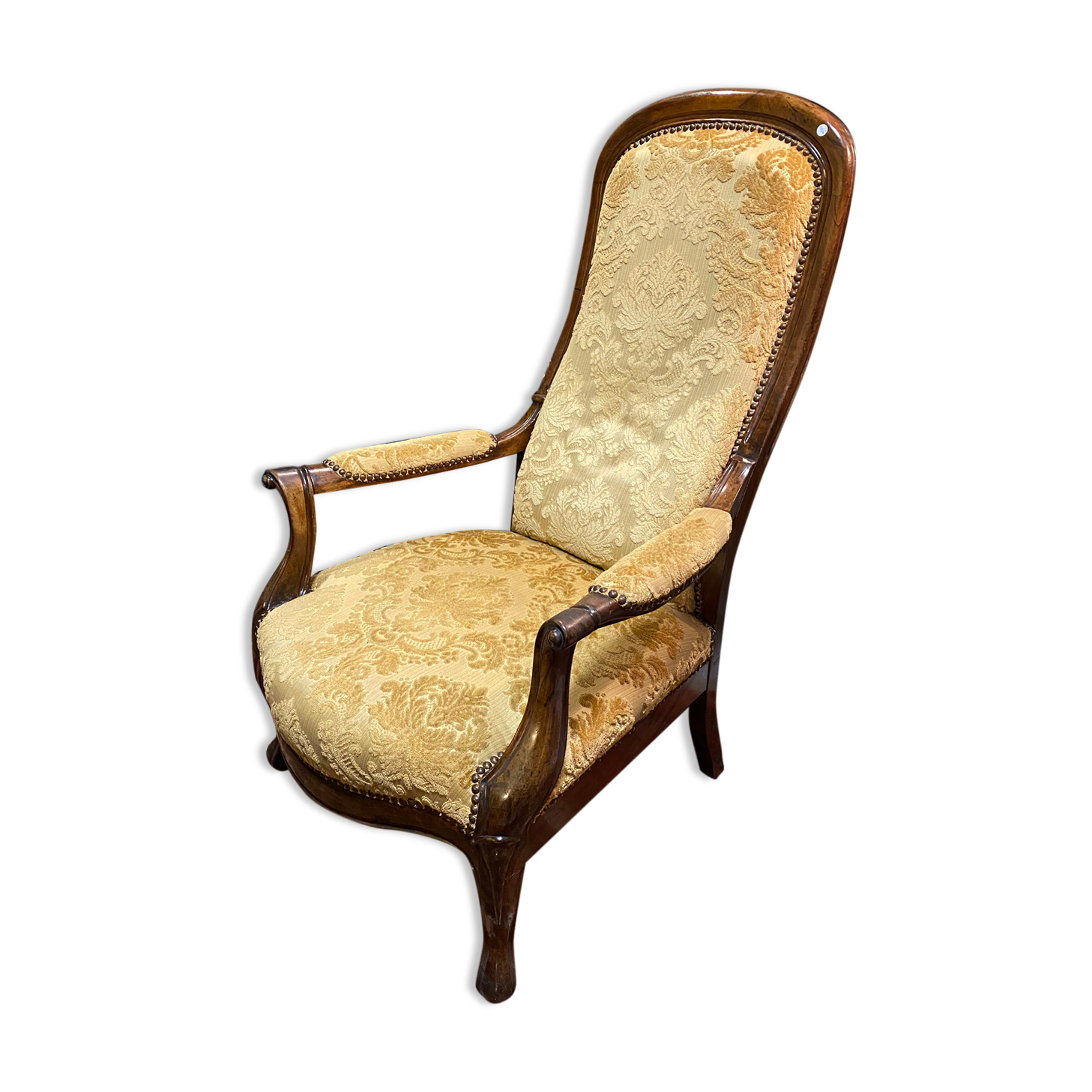 Voltaire velvet armchair