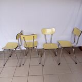 4 yellow Formica chairs