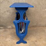 Blue magazine rack / pedestal table
