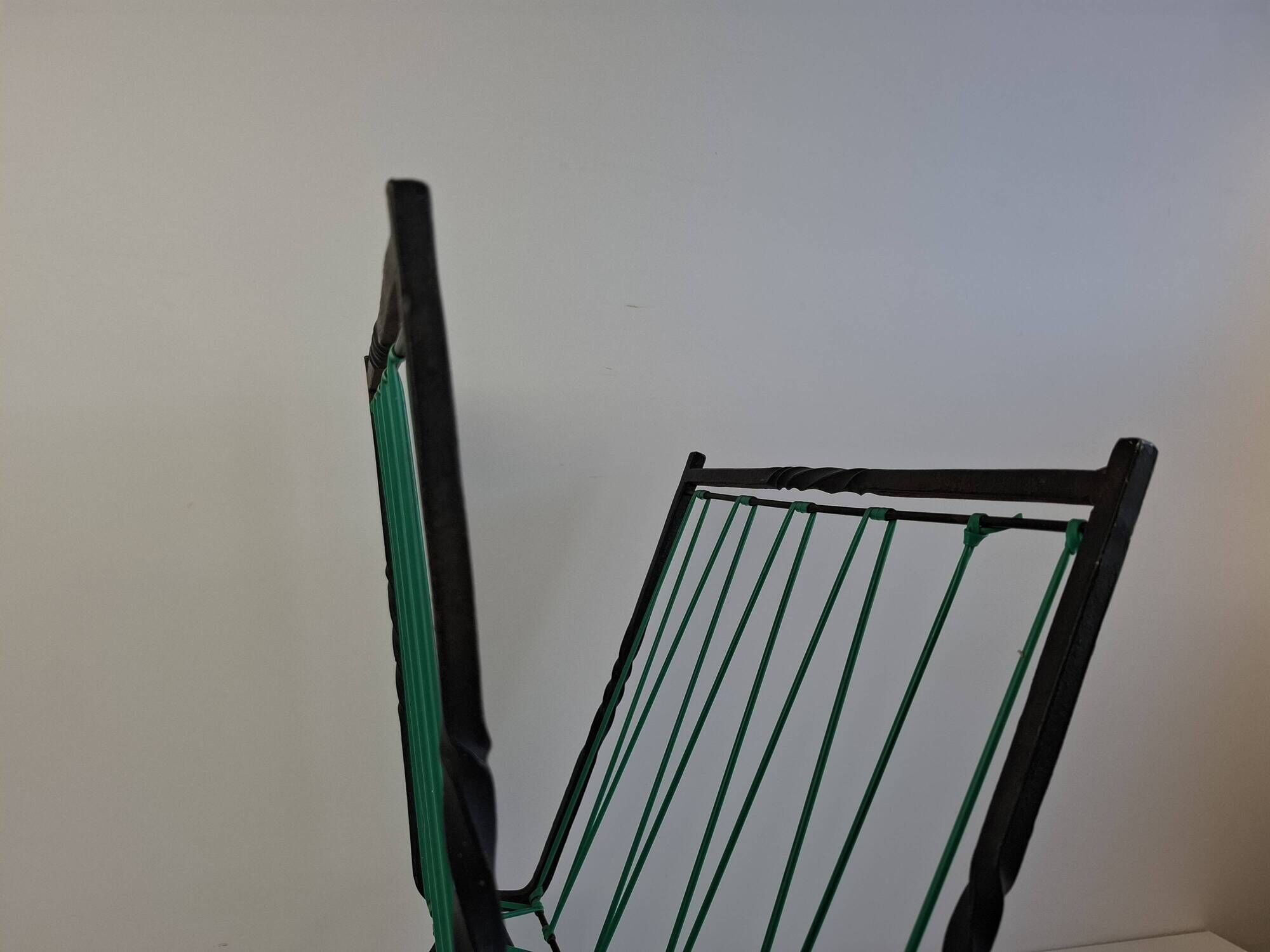 1960 Czechoslovakian Mid-Century Magazine Rack with Green Wire