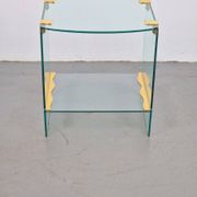 Vintage Regency Brass and Glass Side Table, 1970s