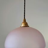Pink frosted glass globe hanging