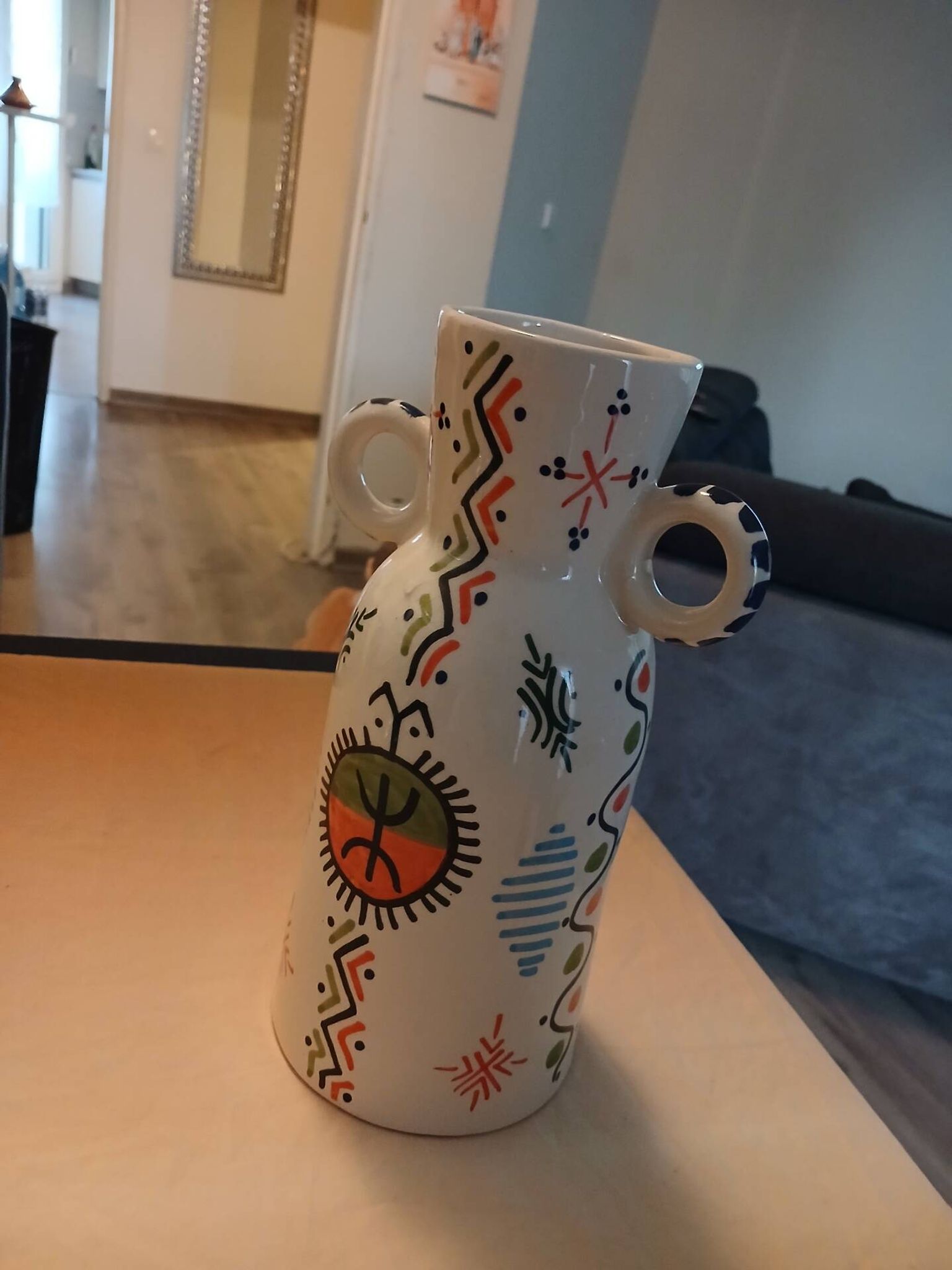 Berber Art Vase in Ceramic (30 cm) - Unique New Piece by a Ma