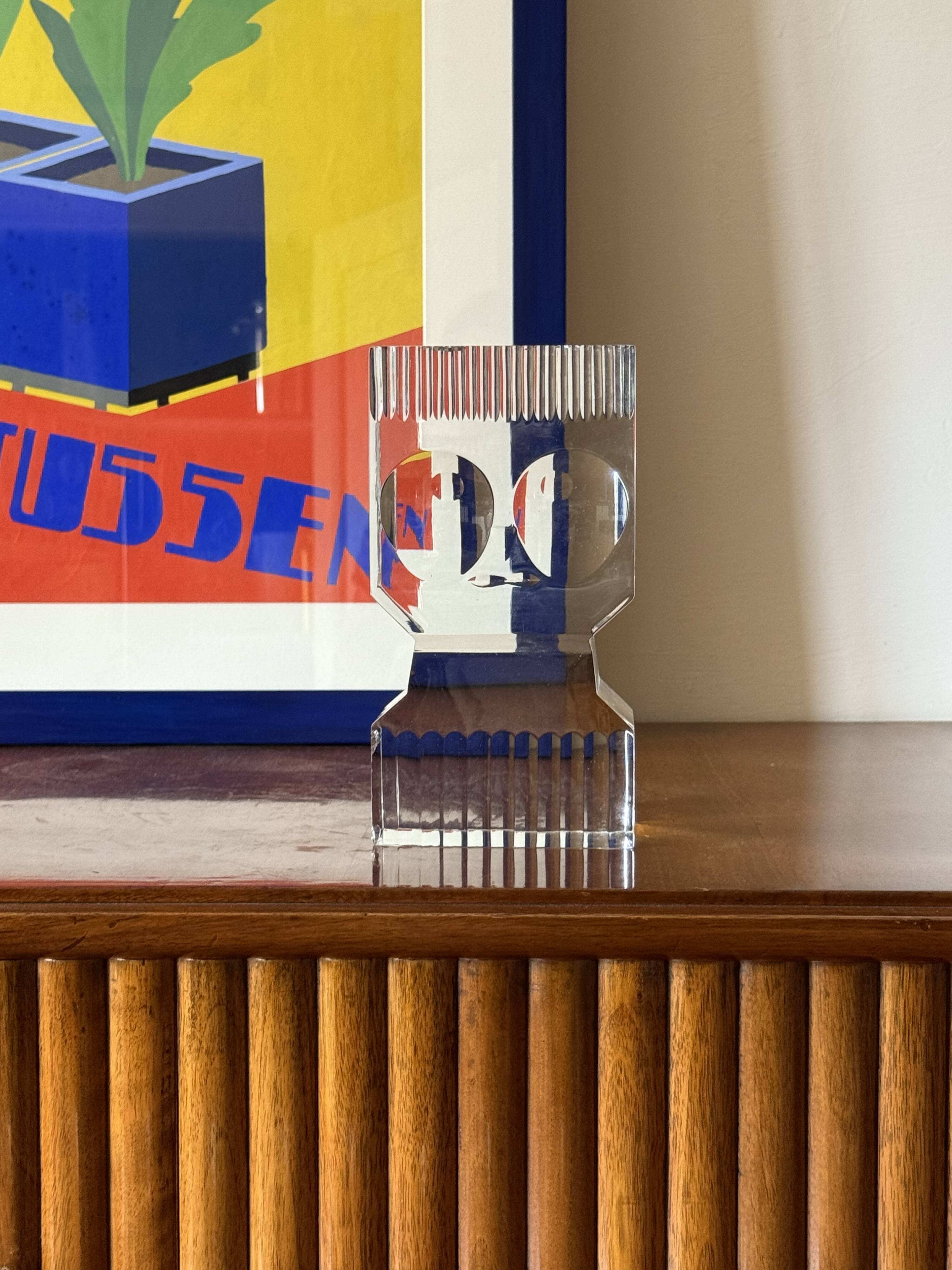 Sven Palmqvist, modern glass sculpture, Orrefors Sweden 1971