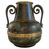 Art Deco vase in bronze and brass by SVM Handarbete, Sweden 1940s