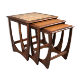 Trundle table in teak and stoneware, g-plan 1960