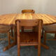 Table and chairs, pine, 1960s.