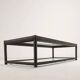Antique wicker coffee table with double glass top, 20th century