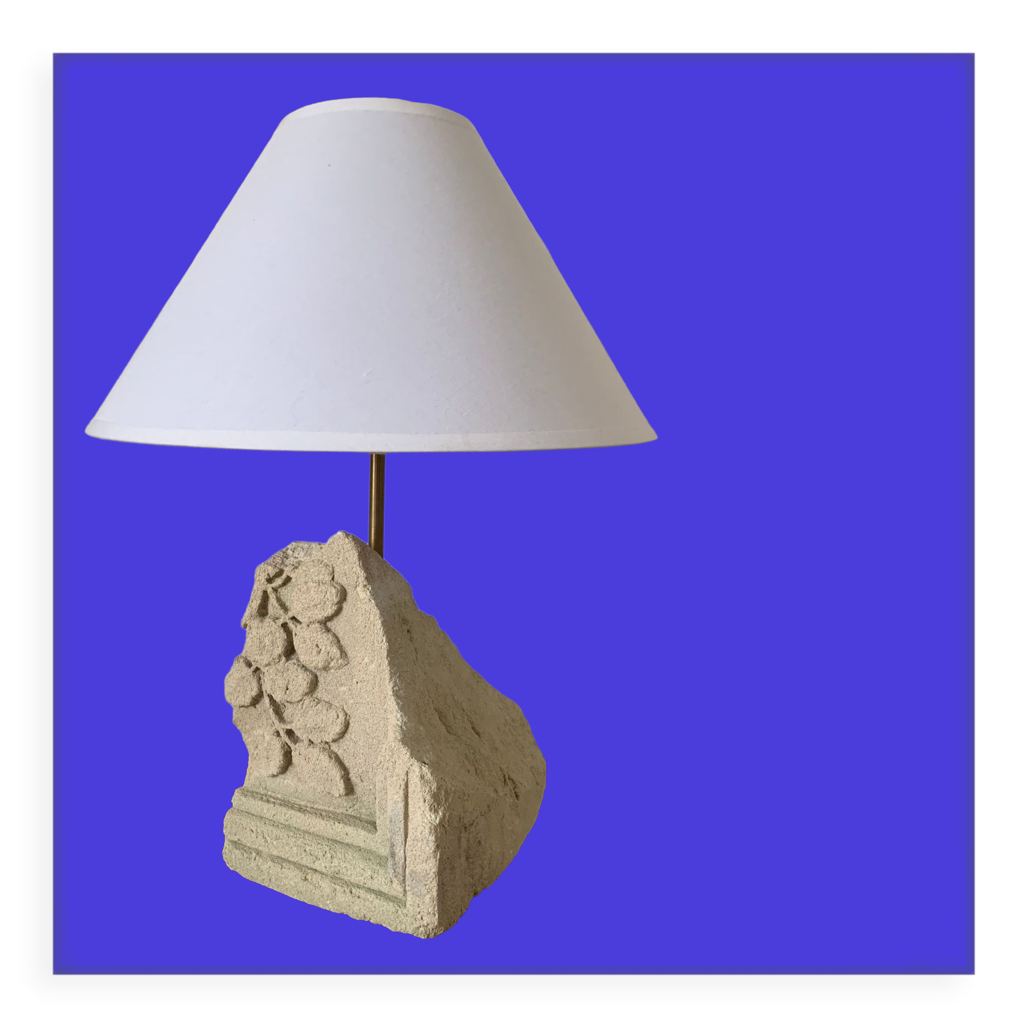 Ancient carved stone lamp