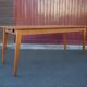 Antique dining table, wooden table and formica tray