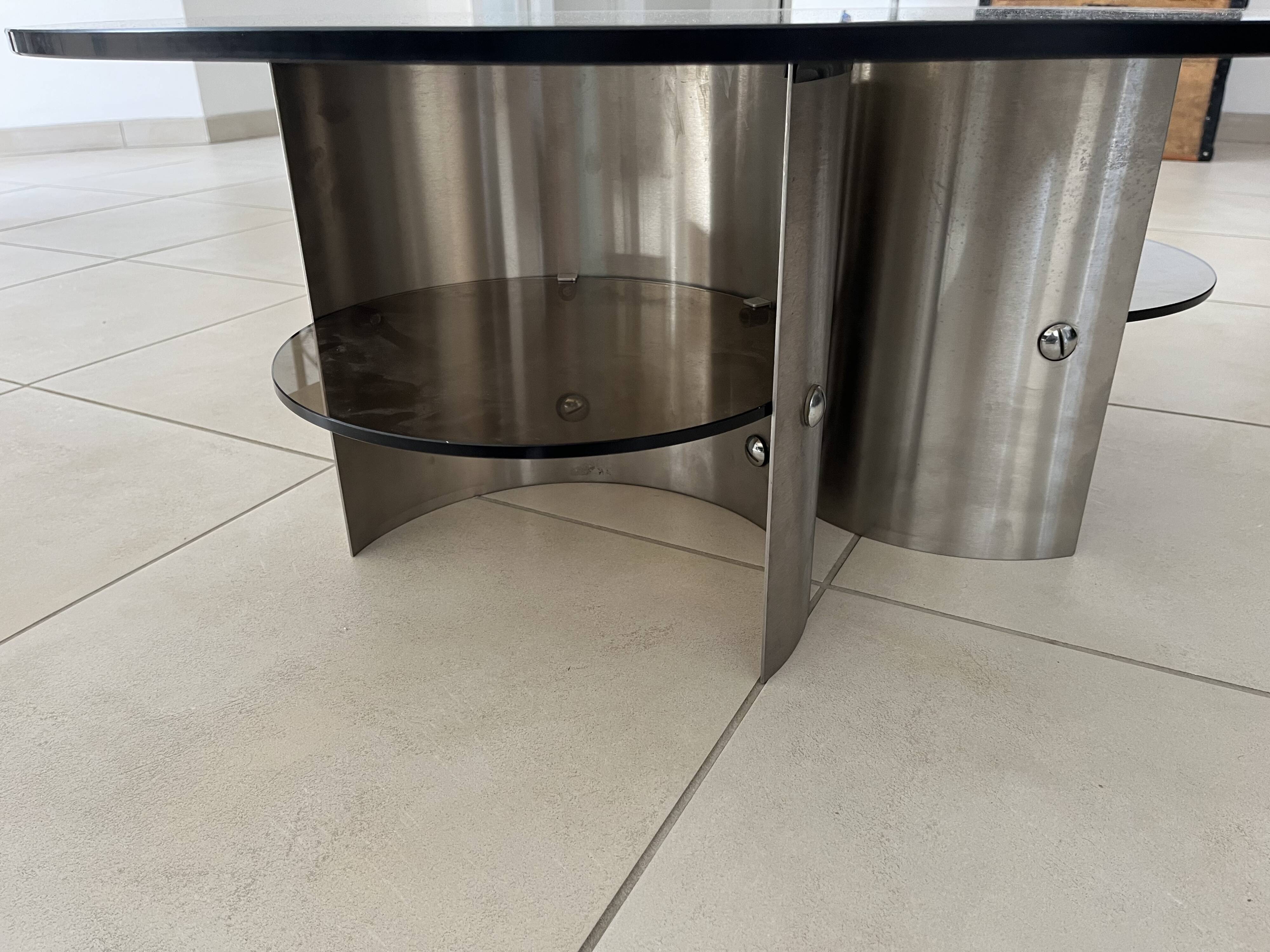 Chrome coffee table Space Age 1970