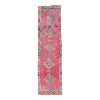 Tapis de couloir rétro vintage rose doux 3x11, 89x334 cm