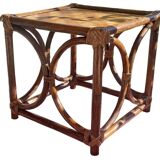 Glazed honey-colored bamboo coffee table Pier Import 1980