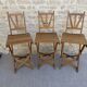Table and its 3 folding wooden chairs for children, 50s, compactable