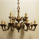 Lustre en bronze, style Mazarin, 12 feux, milieu XIXème.