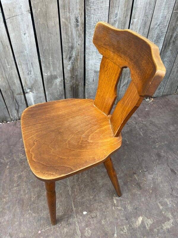 Vintage Brutalist Stube solid wood dining chair