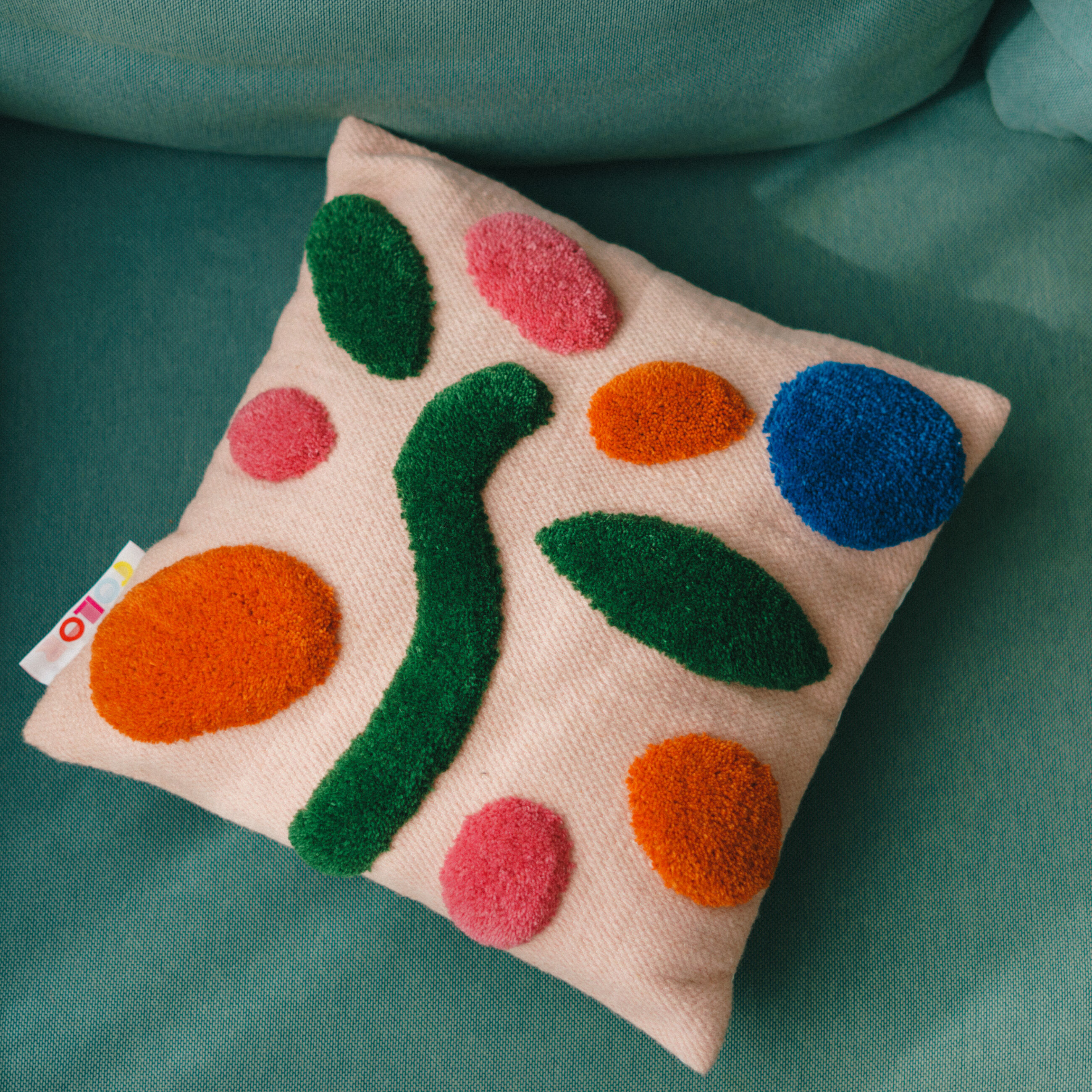 Love me & love me not handmade wool cushion cover 45 x 45 cm