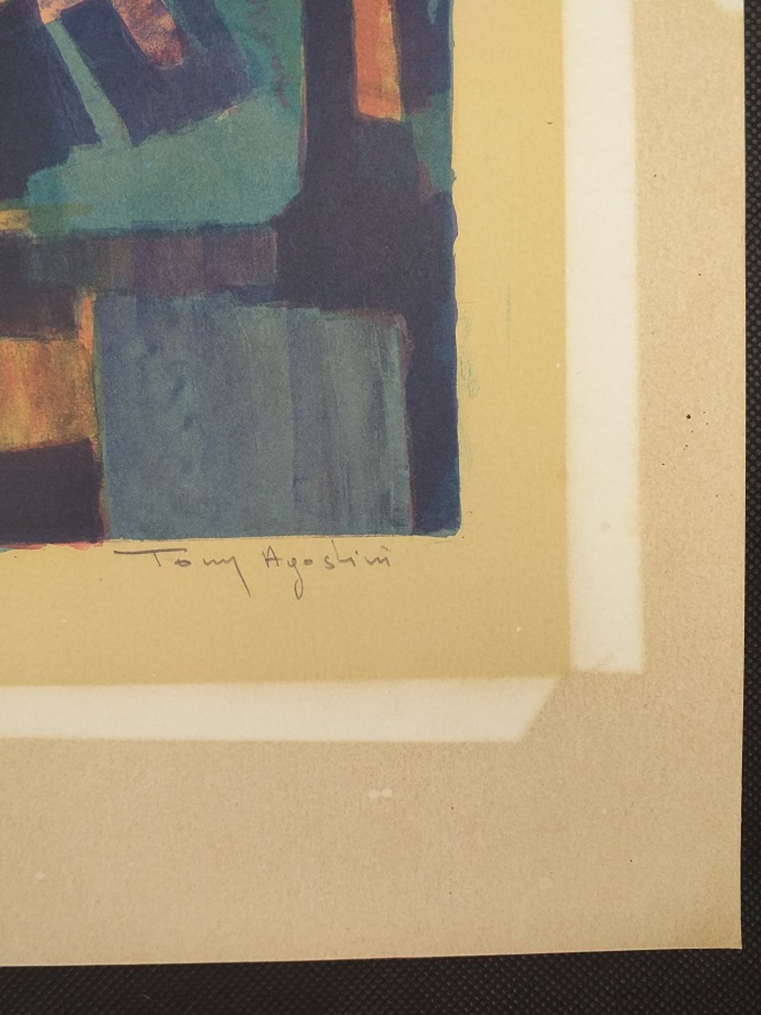 Original color lithograph Toni Agostini - still life