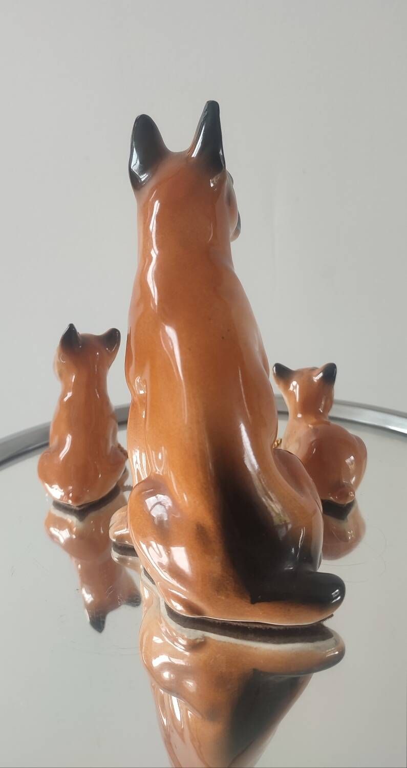 Vintage Ceramic Boxer Family (1950s/60s)