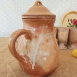 Vintage stoneware 8 mazagrans teapot and milk jug set