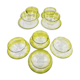 Set of 8 cups and 8 crystal saucers