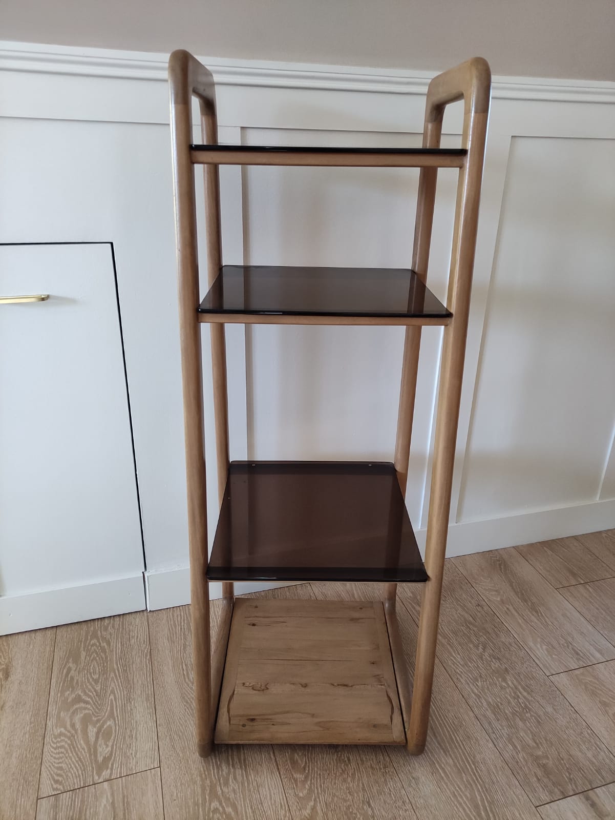 Scandinavian shelf in wood and plexiglass 70s