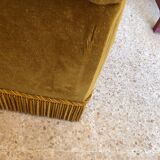Pair of vintage yellow velvet armchairs