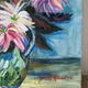 Dahlias and Zinnias, oil on canvas signed Gisèle Renaut