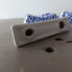 6 blue porcelain knife holders
