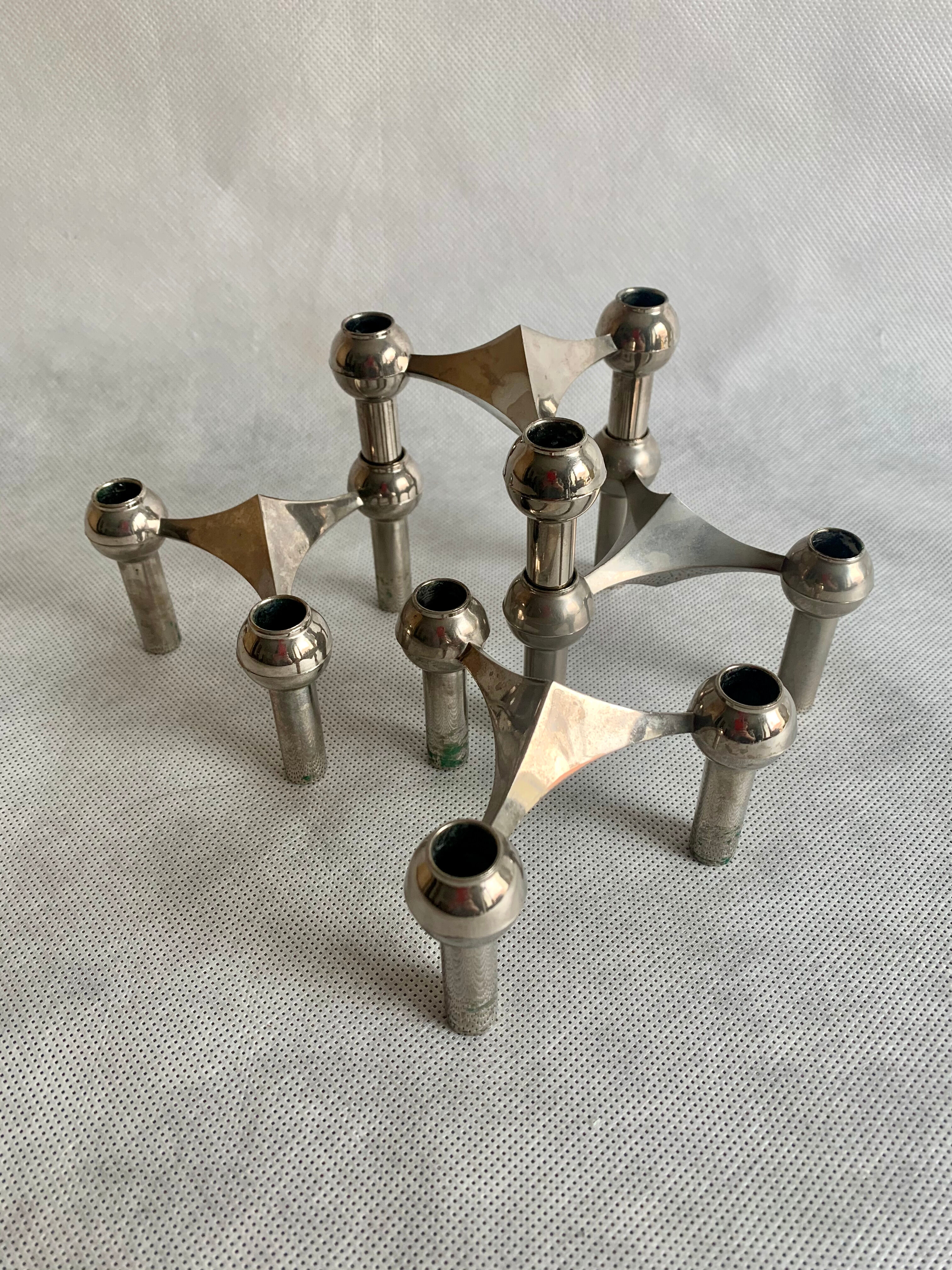 Set of 4 candleholders by Fritz Nagel for BMF, 1960s