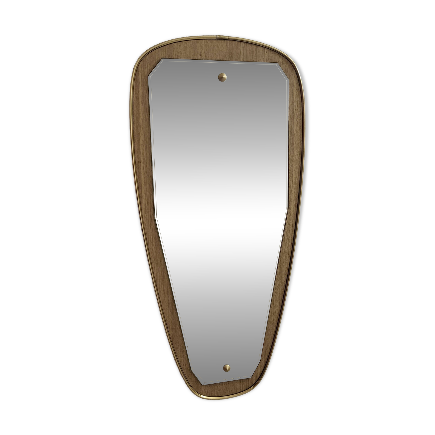Miroir scandinave en formica et verre biseauté, 1950,60