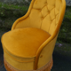 Paire de fauteuils cabriolet moutarde