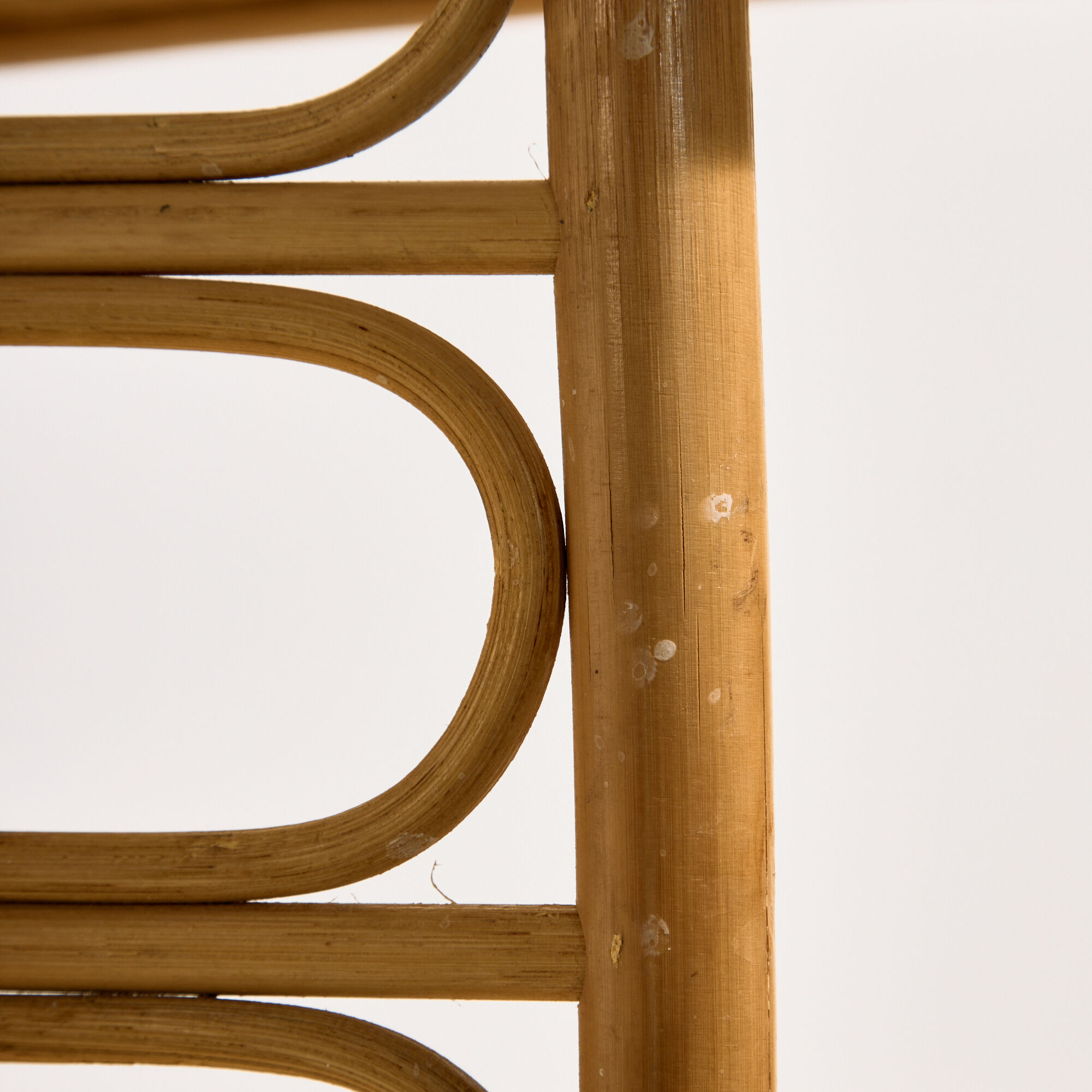 Nest of bamboo and rattan tables, set of 3.