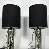 Barovier & Toso, pair of Murano glass table lamps from 70s. Labeled