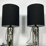 Barovier & Toso, pair of Murano glass table lamps from 70s. Labeled
