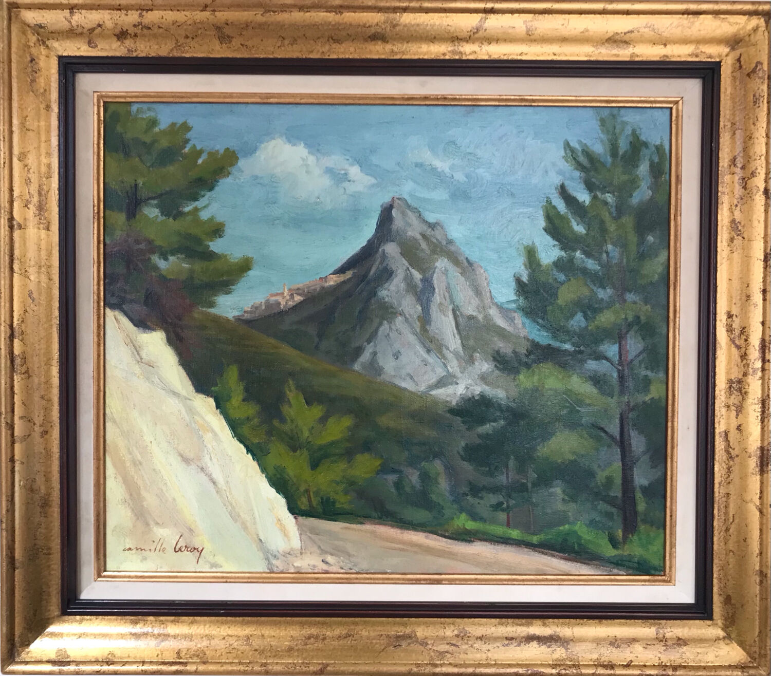 Sainte-Agnès (Alpes-Maritimes). Oil/canvas by Camille LEROY - 1905, 1995 -
