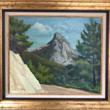 Sainte-Agnès (Alpes-Maritimes). Oil/canvas by Camille LEROY - 1905, 1995 -