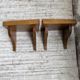 Pair of modernist constructivist wall-mounted bedside tables