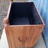 Antique solid teak flower pot