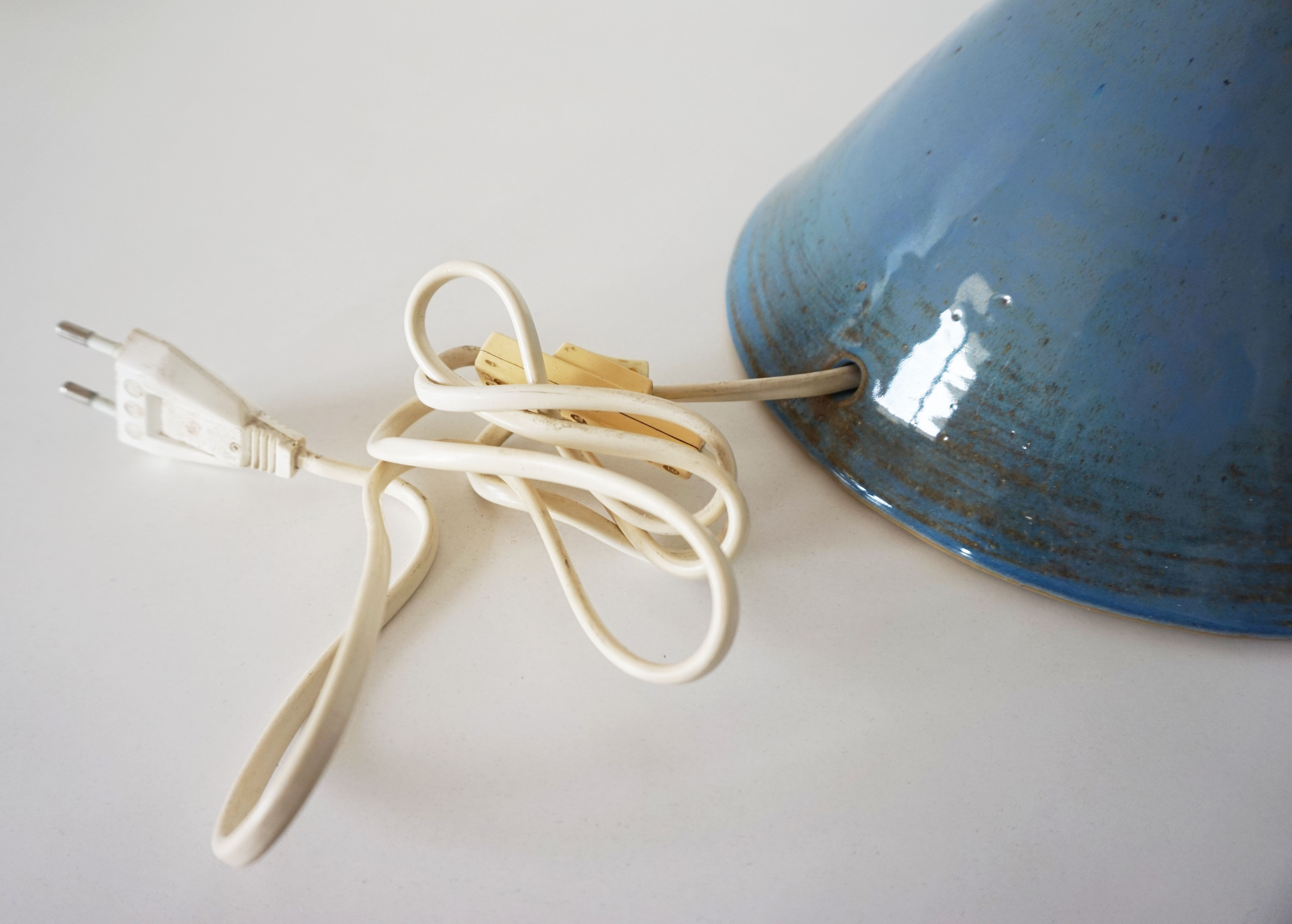 Vintage blue sandstone lamp 1960