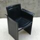 Tito Agnoli Italian black leather design chair