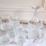 Carafe whisky service and 6 glasses