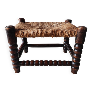 Repose-pieds ancien en - paille