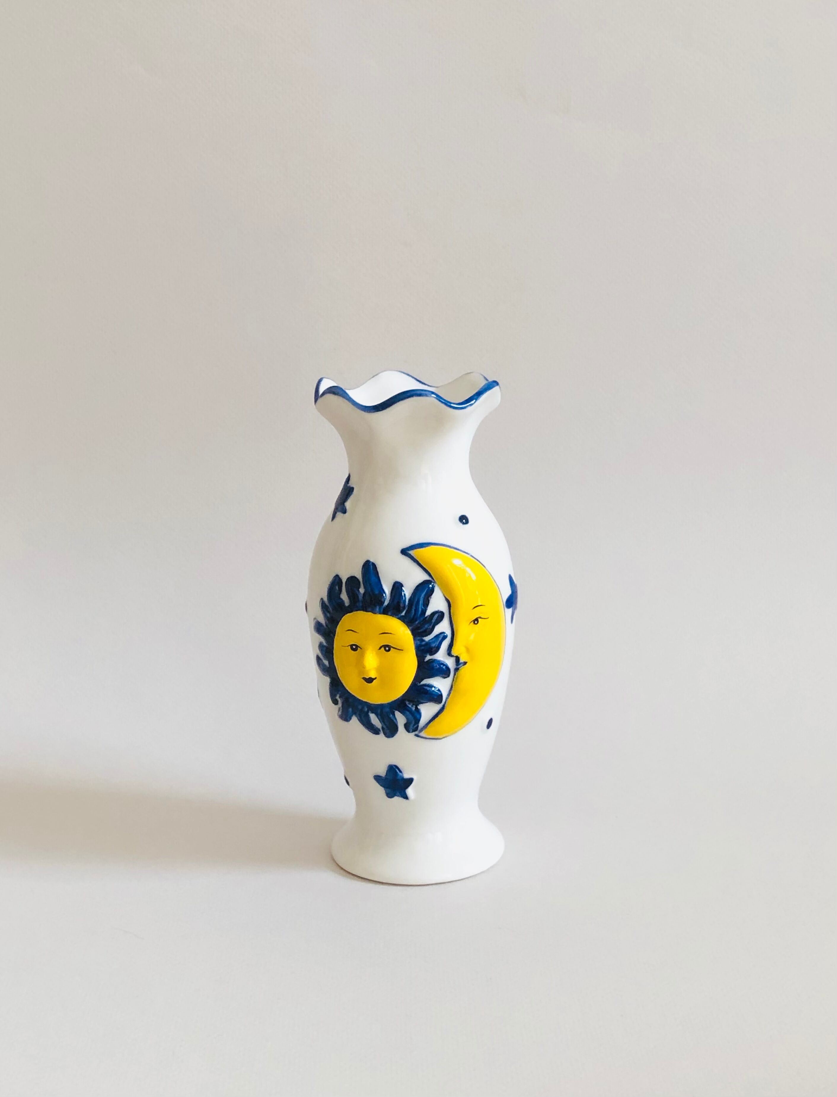 Vintage Sun & Moon Vase ceramic H17cm