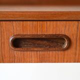 Scandinavian bedside table in teak and rattan