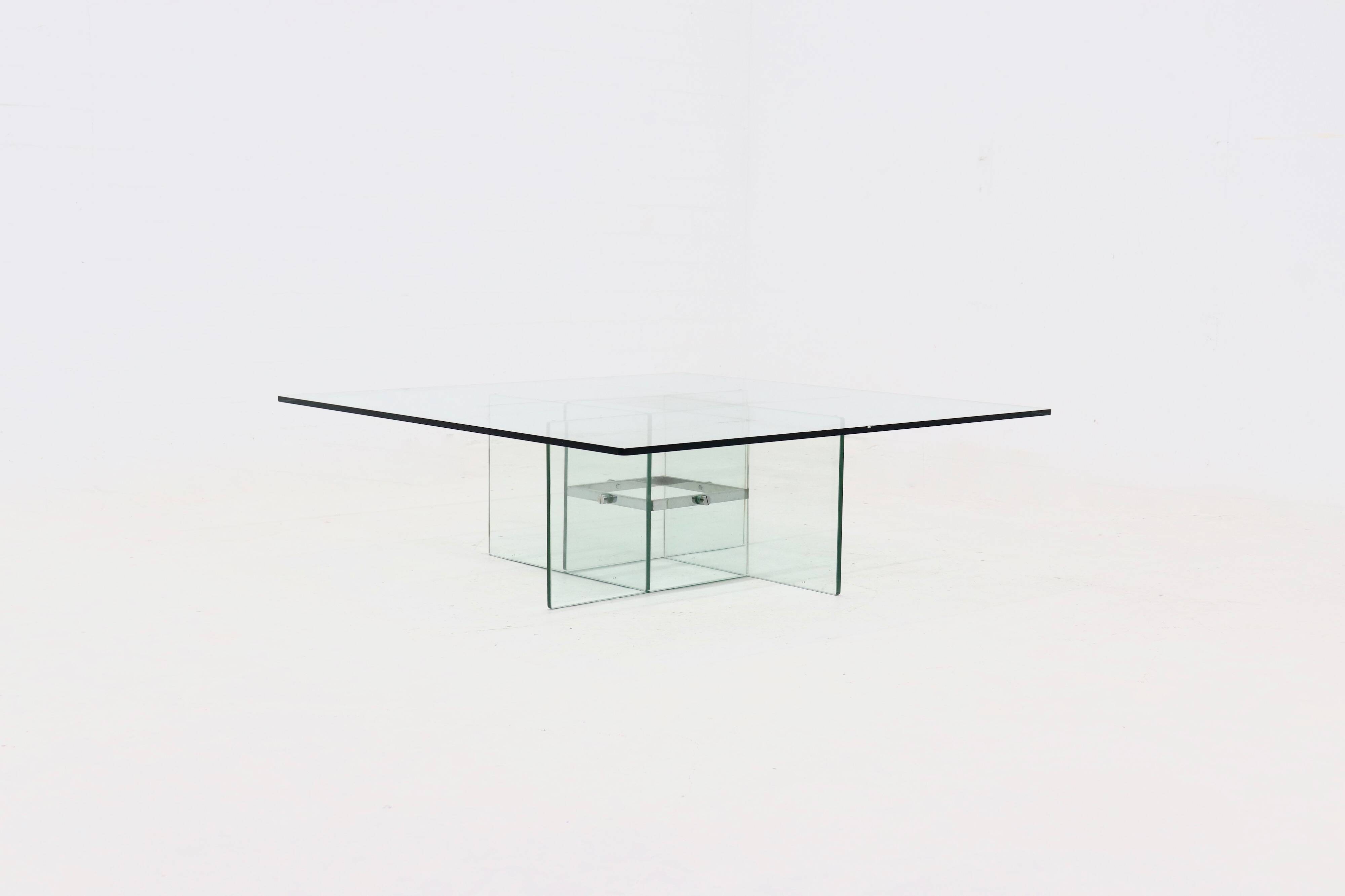 Italian glass coffee table, 1970s