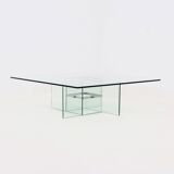 Table basse en verre italienne, années 1970