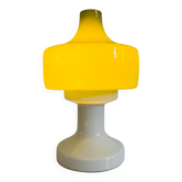 Sculptural Table Lamp In Green And Opal Glass By Dijkstra Lampen, The Netherlands 1960S